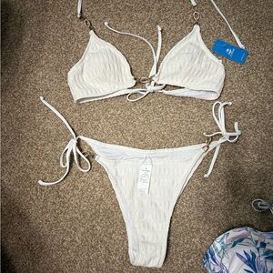 Cupshe Ivory Textured Bikini Set